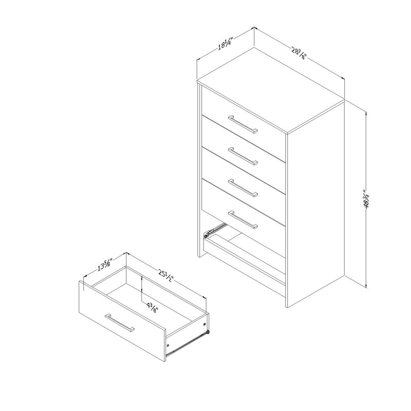 South Shore Londen 5 Drawer Dresser & Reviews Wayfair
